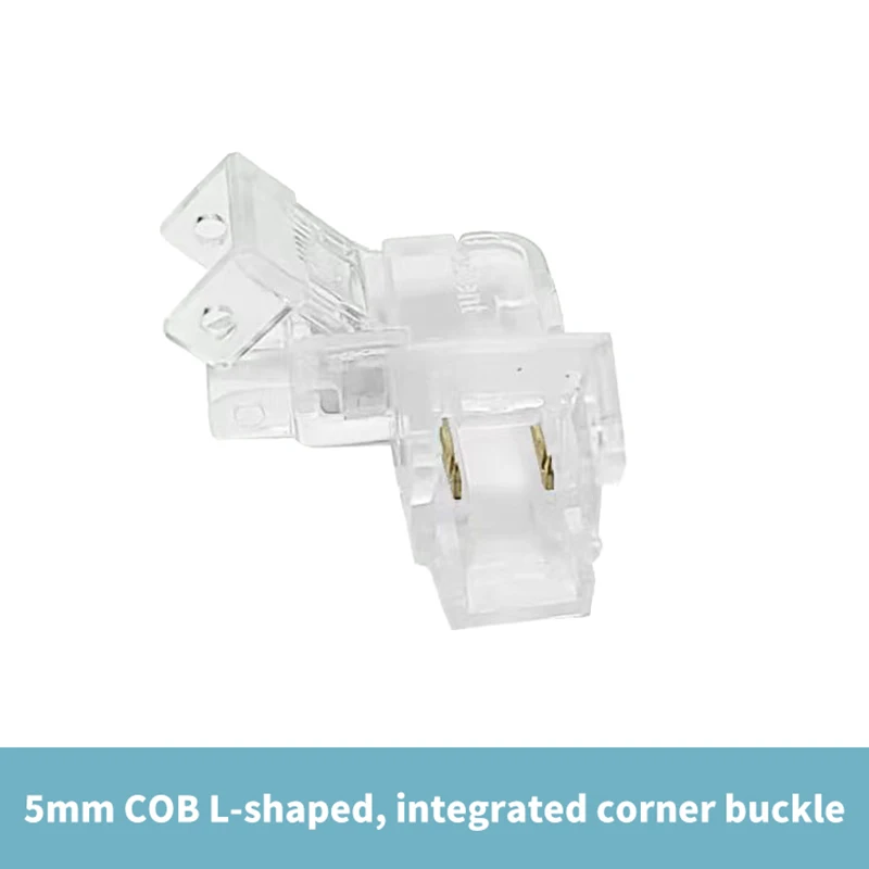 LED Strip Connector para COB Strip Lights, Strip Lights Connection, Terminal de ligação fácil, L Shape, 8mm, 10mm, 2Pin, alta densidade