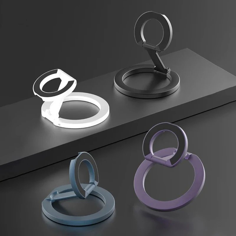 For Double-Sided Magnetic Phone Ring Holder for MagSafe Kickstand Magnet Grip for iPhone 16 15 14 For Huawei Xiaomi Stand Holder