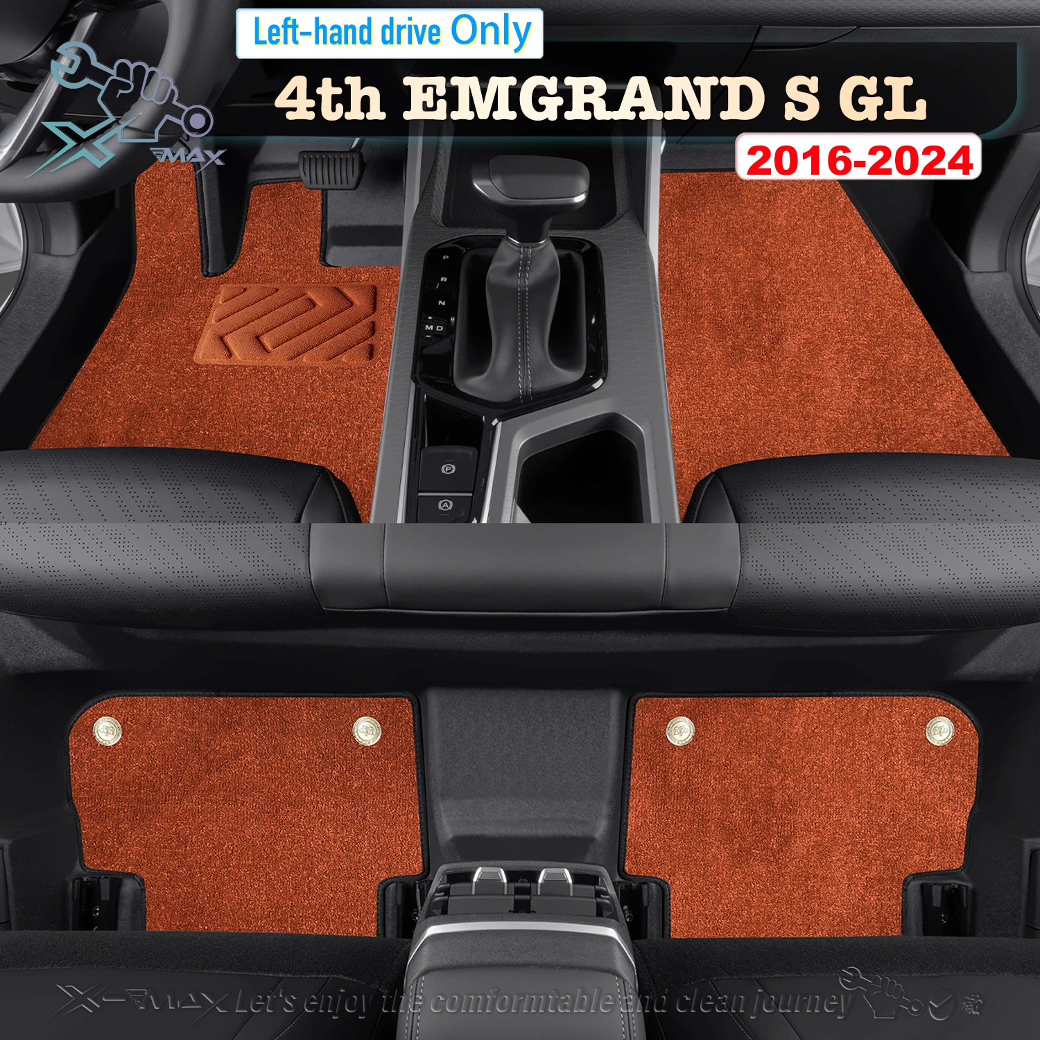 Left-hand Drive Car Floor Mat For GEELY 4th EMGRAND S GL GS 2016-2024 Full Surround Foot Mat Automotive Floor Mat Floor Liner