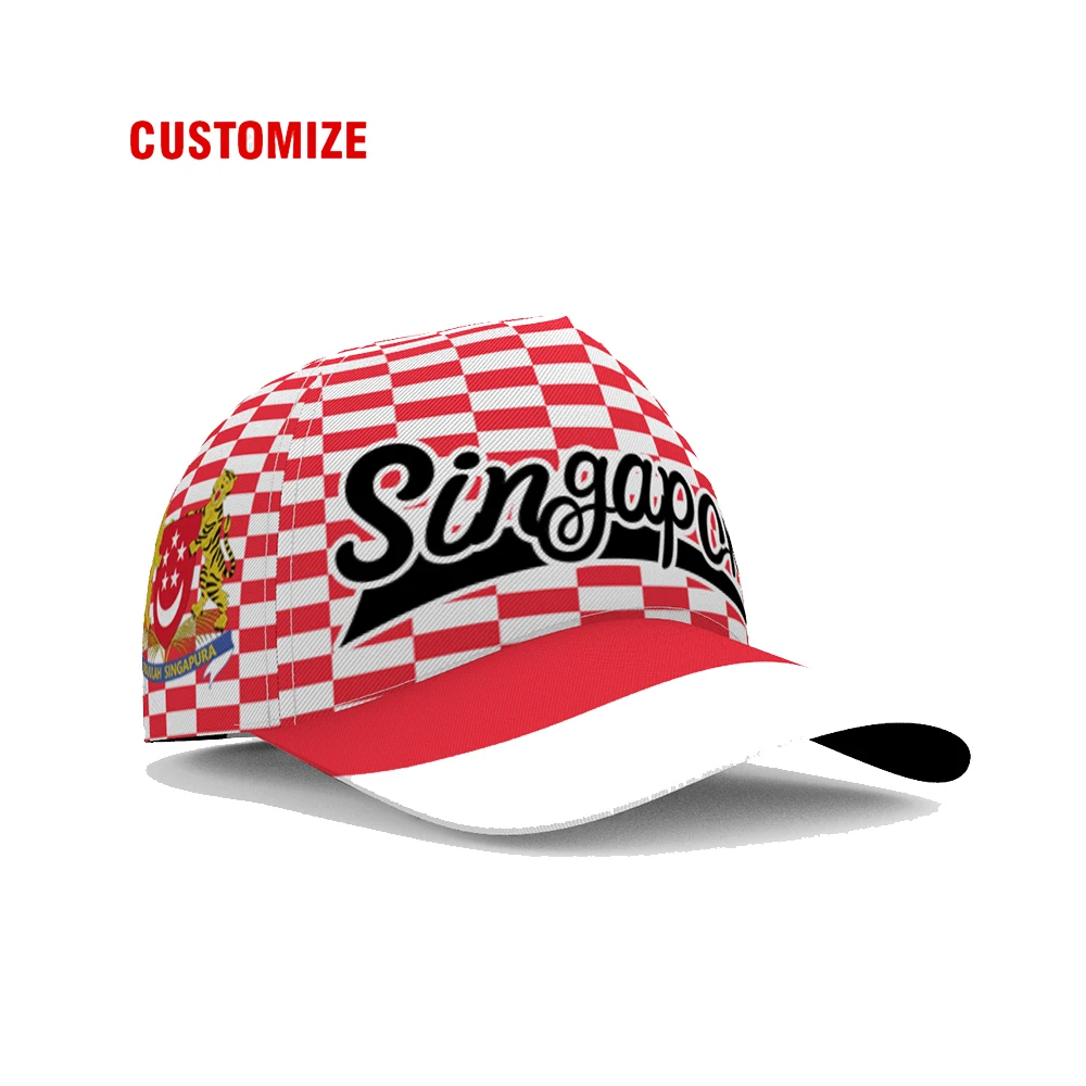 Singapore Baseball Caps Custom Made Name Number Team Logo Sg Hat Sgp Country Travel Malay Nation Singapura Flag Headgear