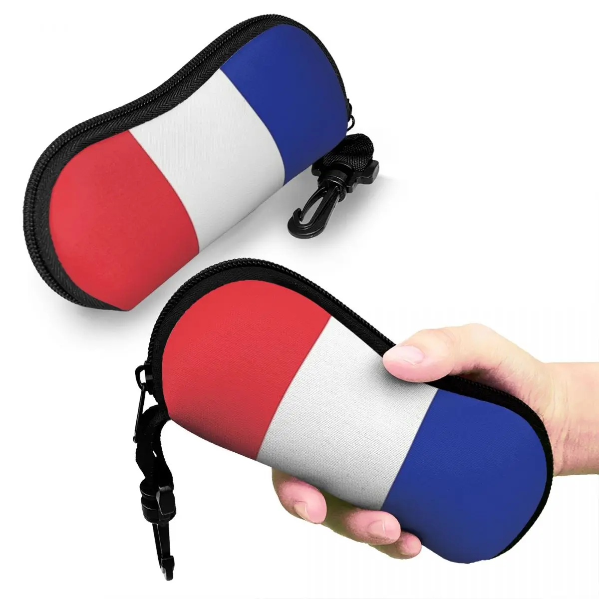 

French Flag Of France Shell Glasses Case Protector Sunglasses Box Women Men Soft Eyeglass Bag Pouch