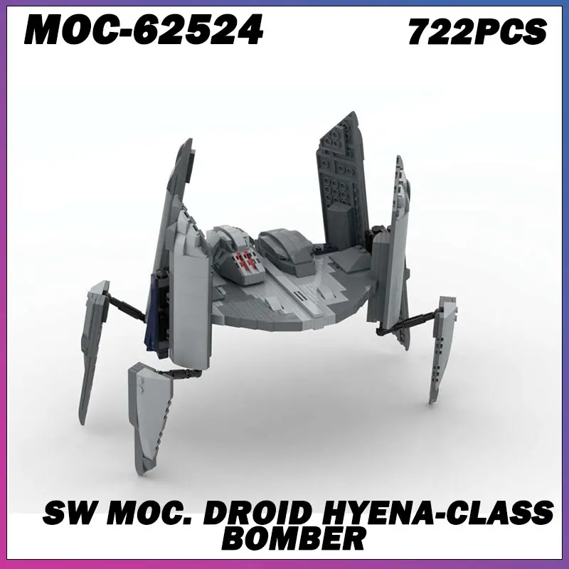 

Строительный блок MOC, серия «Космические войны», серый космический корабль, креативная модель кирпича, образовательная игрушка, подарки на день рождения для взрослых, MOC-62524, 722 шт.