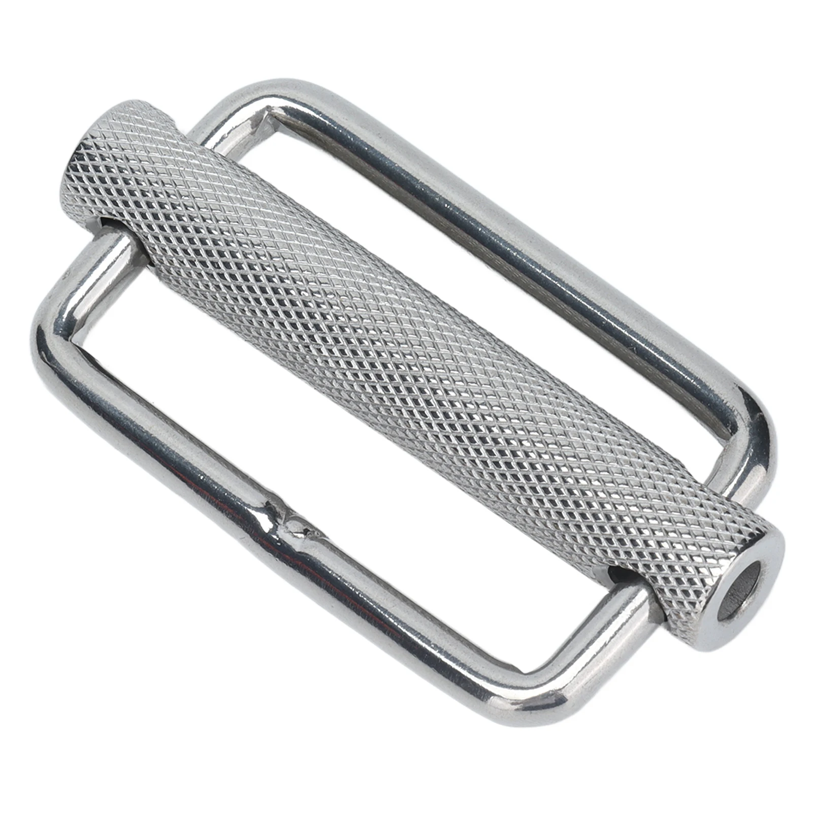 2Pcs Slide Buckle Adjustable Rectangle Slide Buckle Stainless Steel Knurled Roller Belt Buckles Webbing Marine Straps Accessory