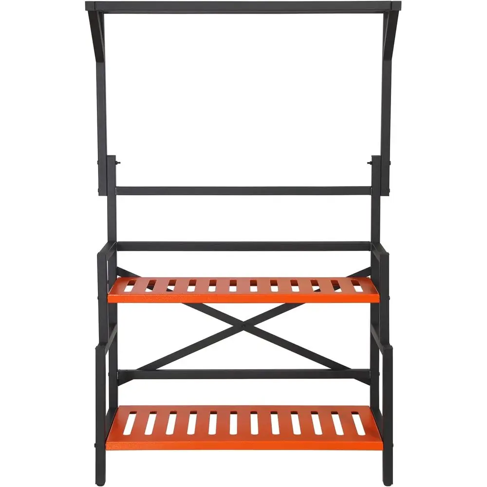 

Прочная 2-ярусная подвесная подставка для растений: большая деревянно-металлическая стойка для использования в помещении и на улице