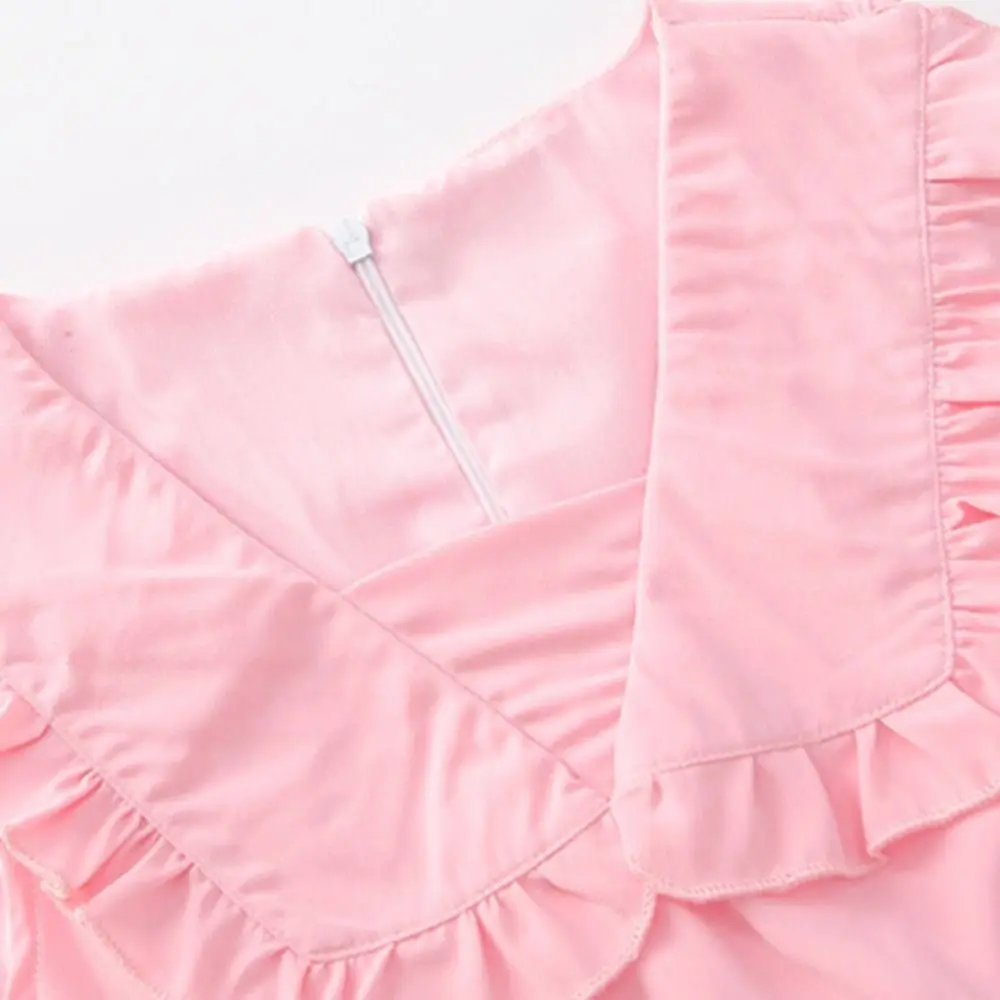 

Fashion Collar Girls Princess Dress Teens Party Summer Cake Dress Sweet Beach Vacation Children Long Dress Students