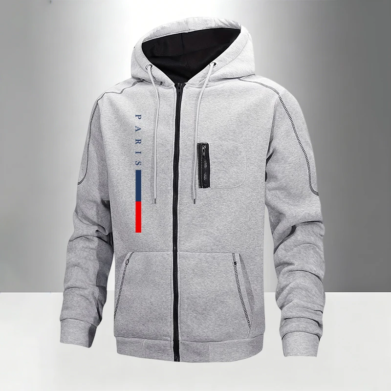 Herbst-Winter Herren-Hoodies Mantel Bedruckte Lässige Reißverschluss-Sweatshirts Outdoor-Sport Jogging-Jacke Kleidung Mode Streetwear – Detail 5
