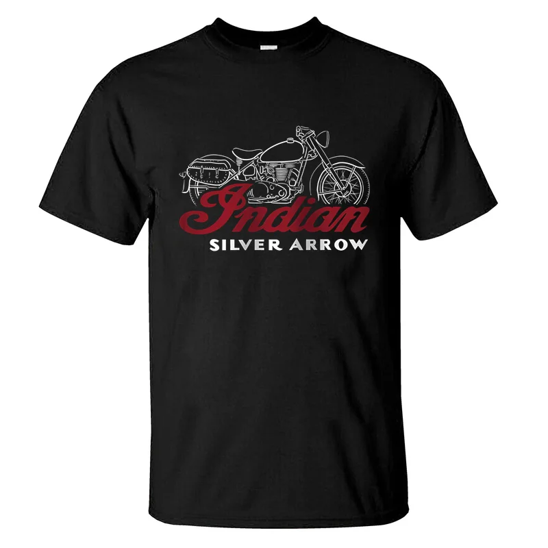 

2024 Men T Shirt Casual T-shirt Indian Silver Arrow 1949 Graphic Summer Short Sleeves 100% Cotton S-3XL Cool Tee