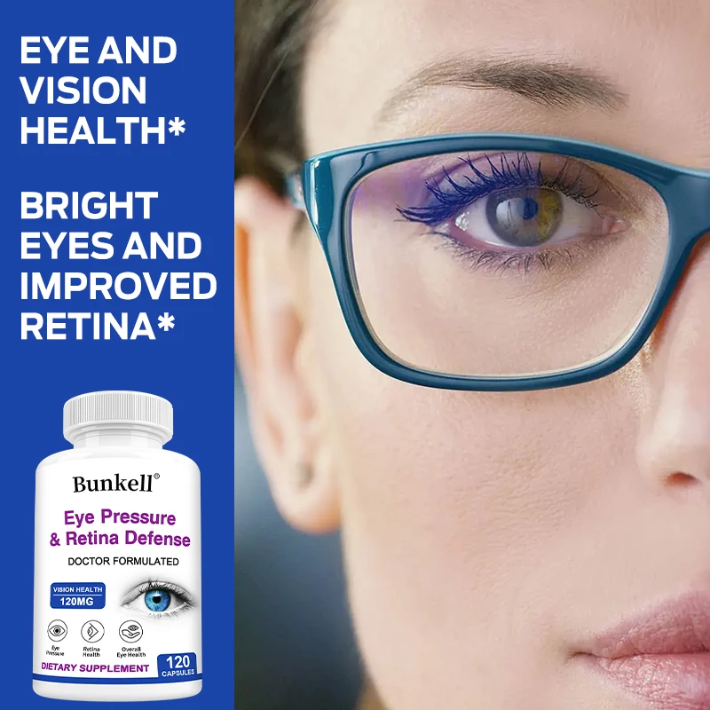 Supplement voor oogdruk en retinaal verdediging, ondersteunt een gezonde oogdruk, circulatie en oogweefsel, 120 capsules