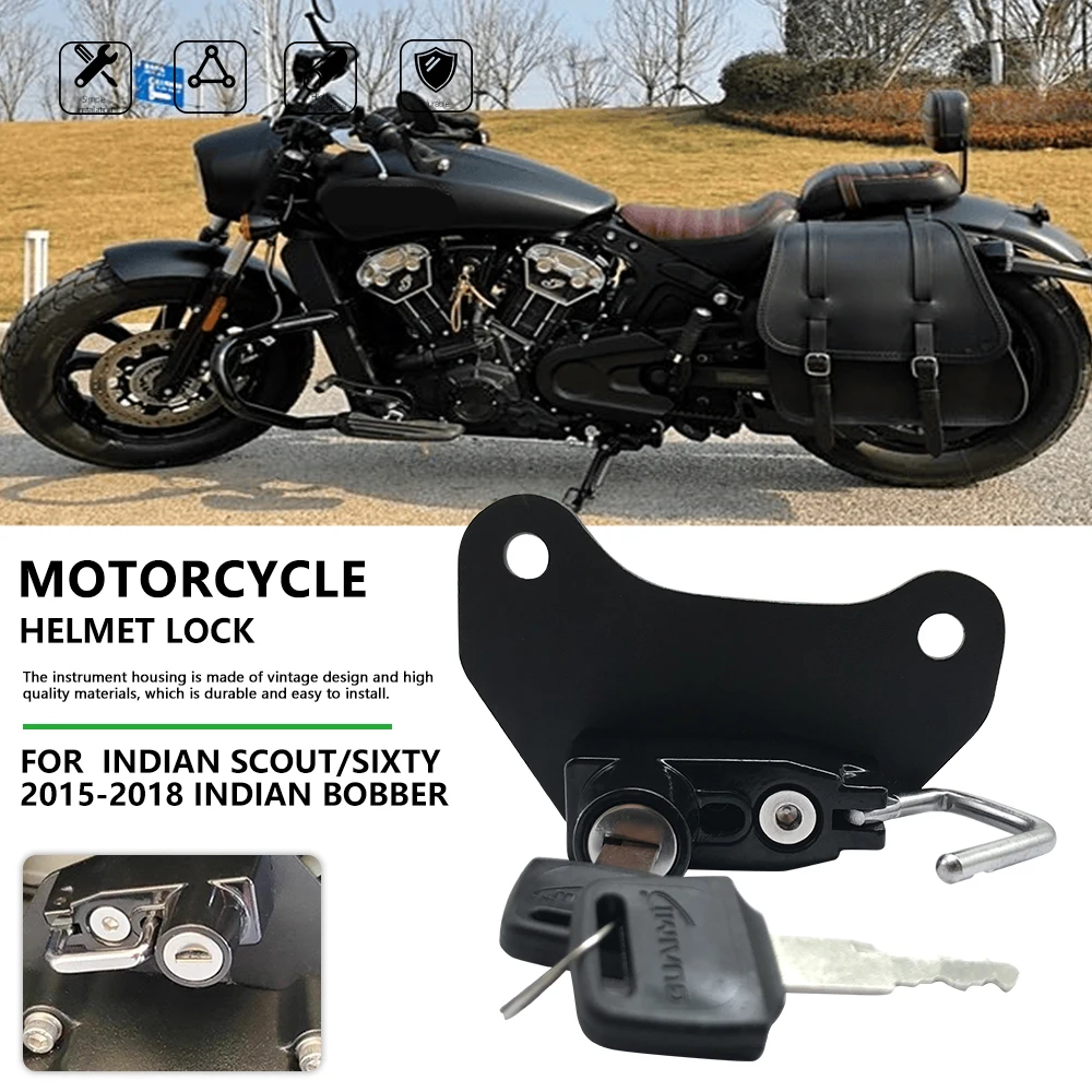 

Замок для мотоциклетного защитного шлема для Indian Scout Bobber Sixty, неразрушающая установка, противоугонный замок, крючок