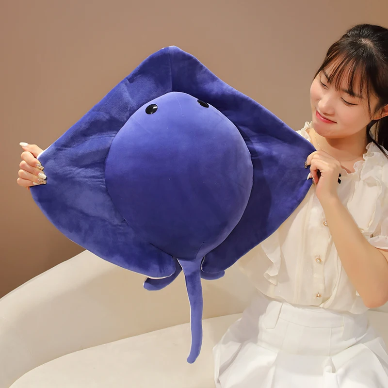 Kawaii Manta Ray Plush Toys Ray Doll Throw Pillow Soft Stuffed Fish Toy Sofa Cushion Sleeping Pillows Gift Girls Child