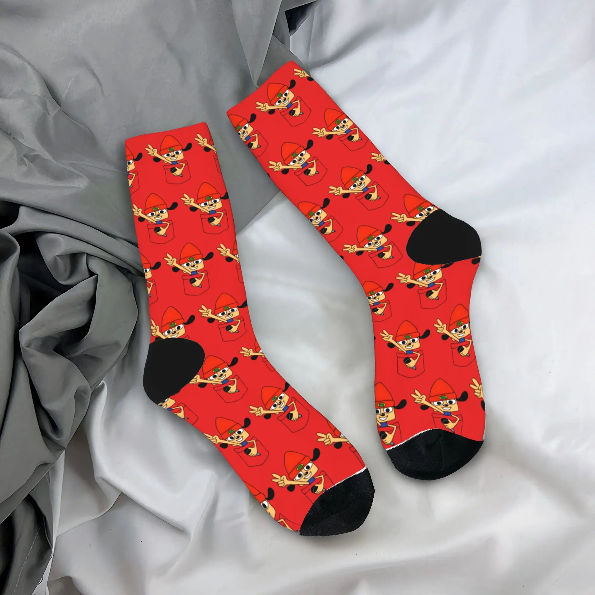 PaRappa The Rappers Socks  Gothic Stockings Men Soft Breathable Climbing Socks Autumn Graphic Anti Sweat Socks