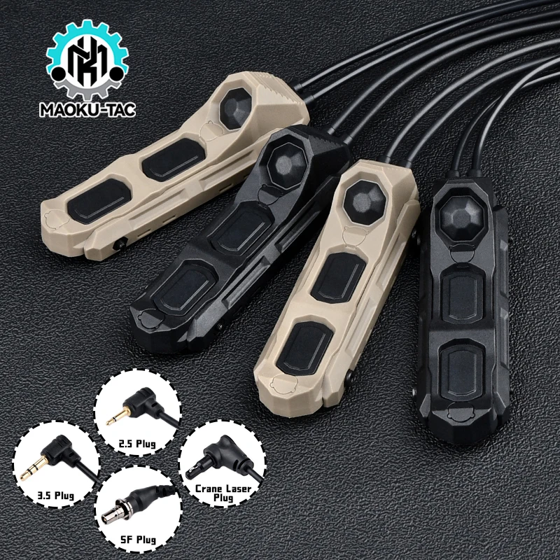 Axon Switch SF/2.5/3.5/Crane Plug Three Button Double Control Pressure Switch Mount 20mm Keymod Mlok Rail Hunting Accessories