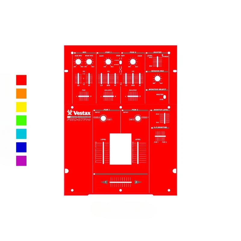 Vestax Pmc-07 Pro Mixing Console Panel Film Vestax Film Self Adhesive Protective Film.Not iron panel