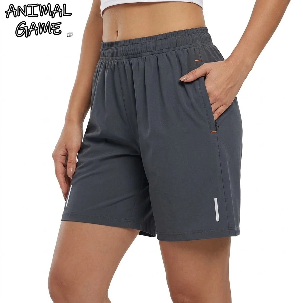 

Summer Quick Dry Short Pants Woman Athletic Trousers Pocket Gym Women Casual Zip Pocket Hiking Shorts Sport Pants Summer Shorts