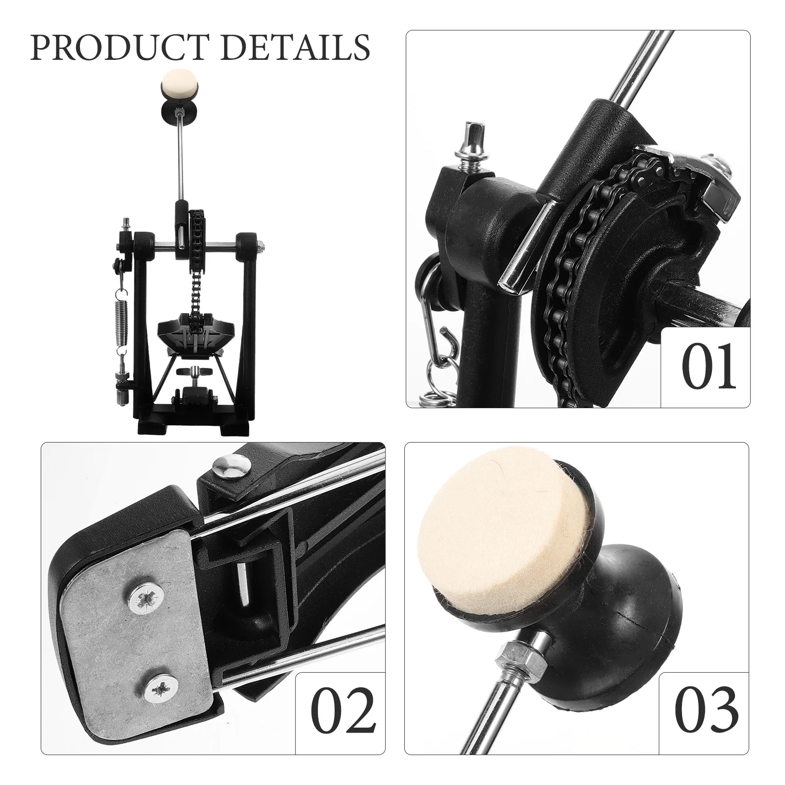 

Aluminum Alloy Hammer Drum Pedal Connecting Rod Bass Kick Single for Accessory Foot Kit