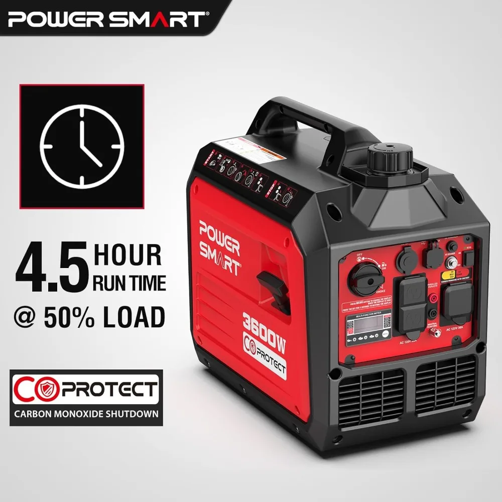 Generator Inverter Portabel 3600-Watt dengan Tenang, Siap RV, Berkemah
