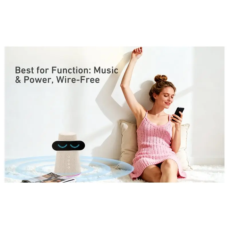 

FULL-Bluetooth Speaker With LED Display, Wireless Charging, Room Decor For Cafes, Bedrooms, And More