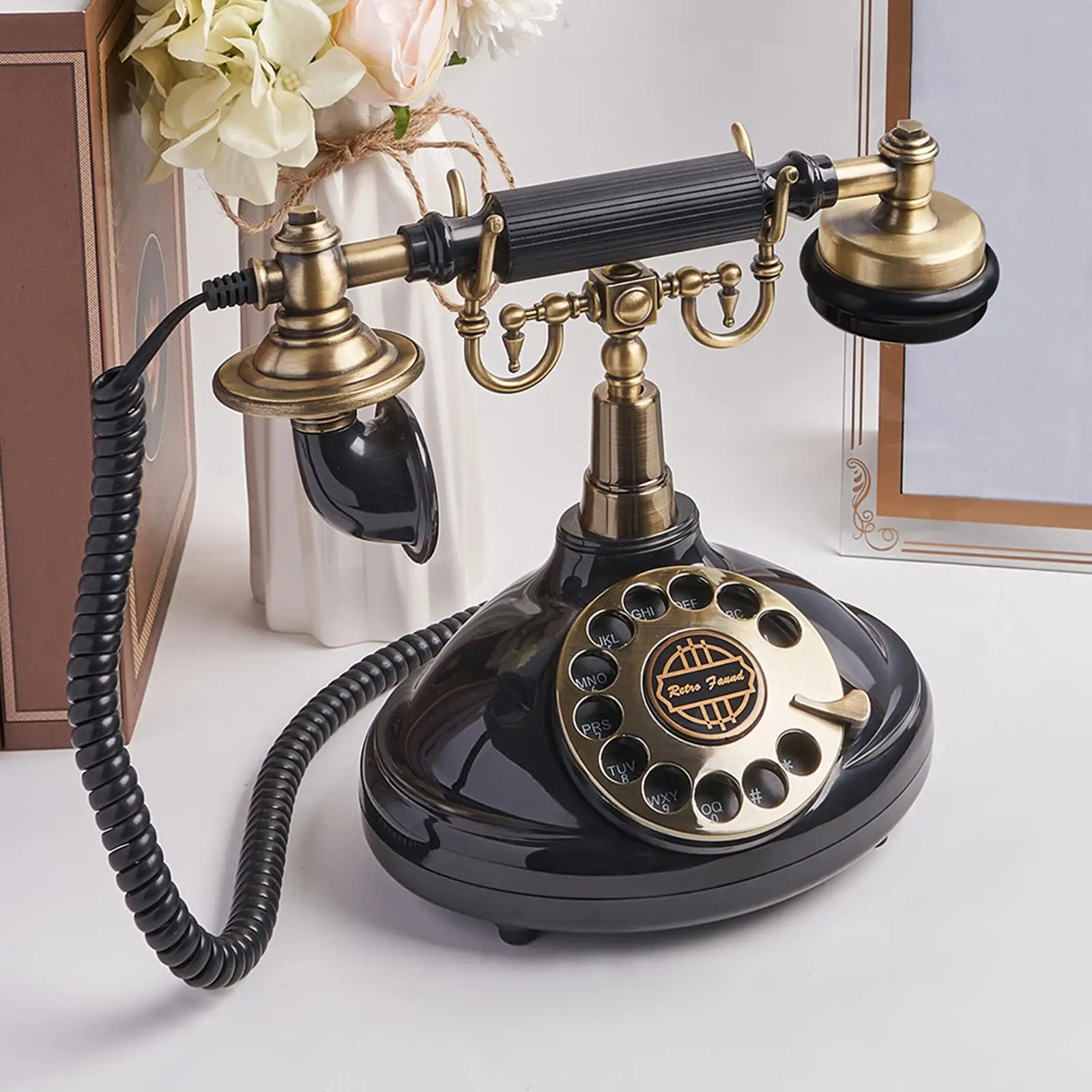 Audio Guest Book Wedding Phone Recorder Landline Phone Model desk Telephone Old Fashioned for Graduation Gathering Party Wedding