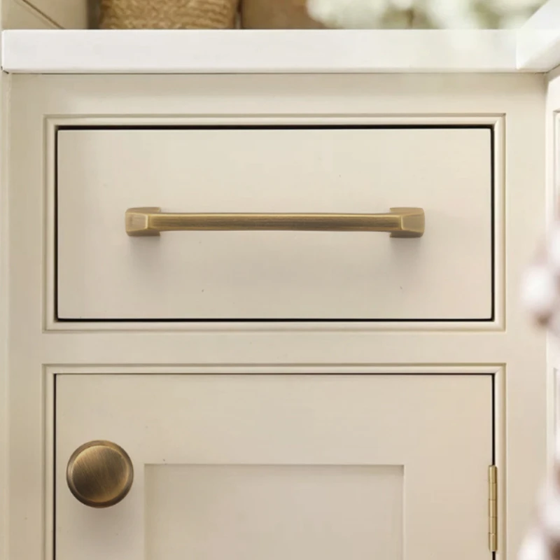 

European Vintage Solid Brass Handles for Furniture Bronze Handles for Wardrobe and Drawer Kitchen Cabinet Handles Shoe Cabinets