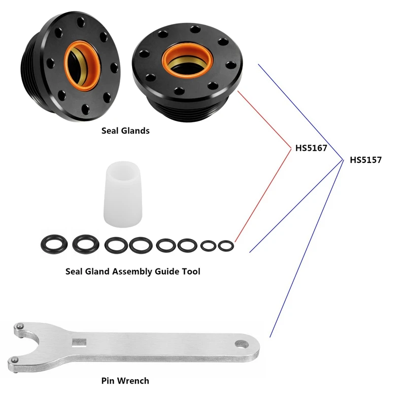 5X Automobile Front Hydraulic Steering Seal Rebuild Kit , HS5157, With Wrench