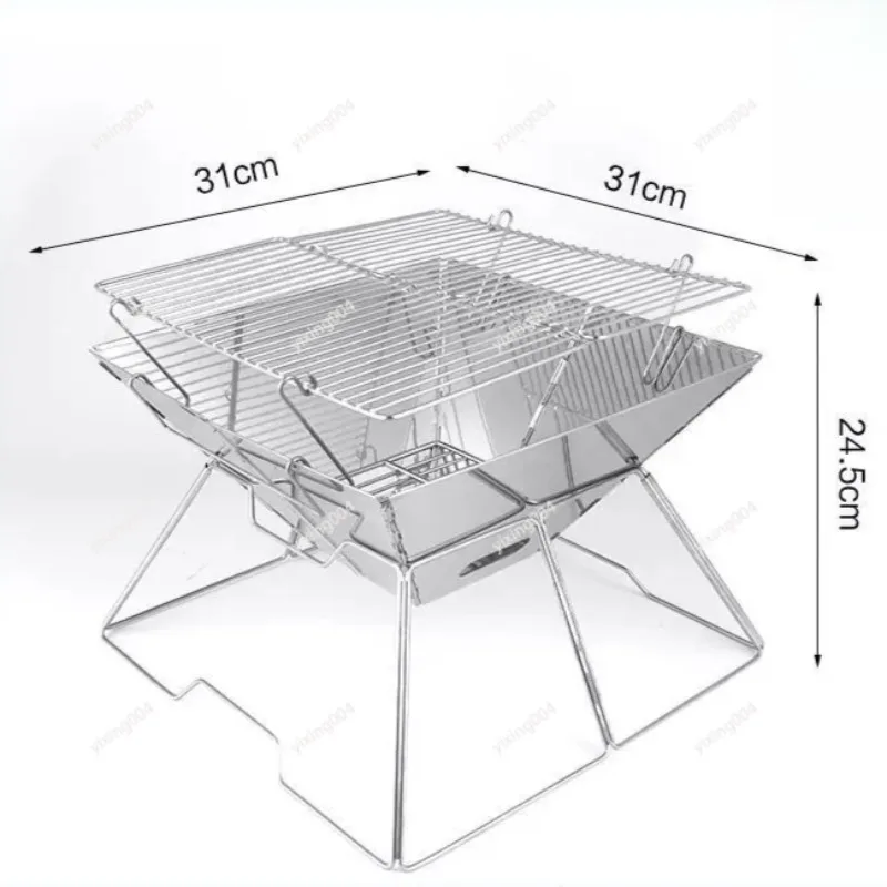 Portable Folding Fire Pit Camping Stove Outdoor BBQ Grill for Picnic Heating and Barbecue