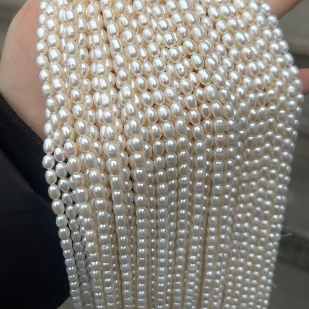 

High Quality Natural Freshwater Pearls AAA 5-6mm High Gloss Rice Shaped Beads for Jewelry Making DIY Necklace Bracelet Accessory