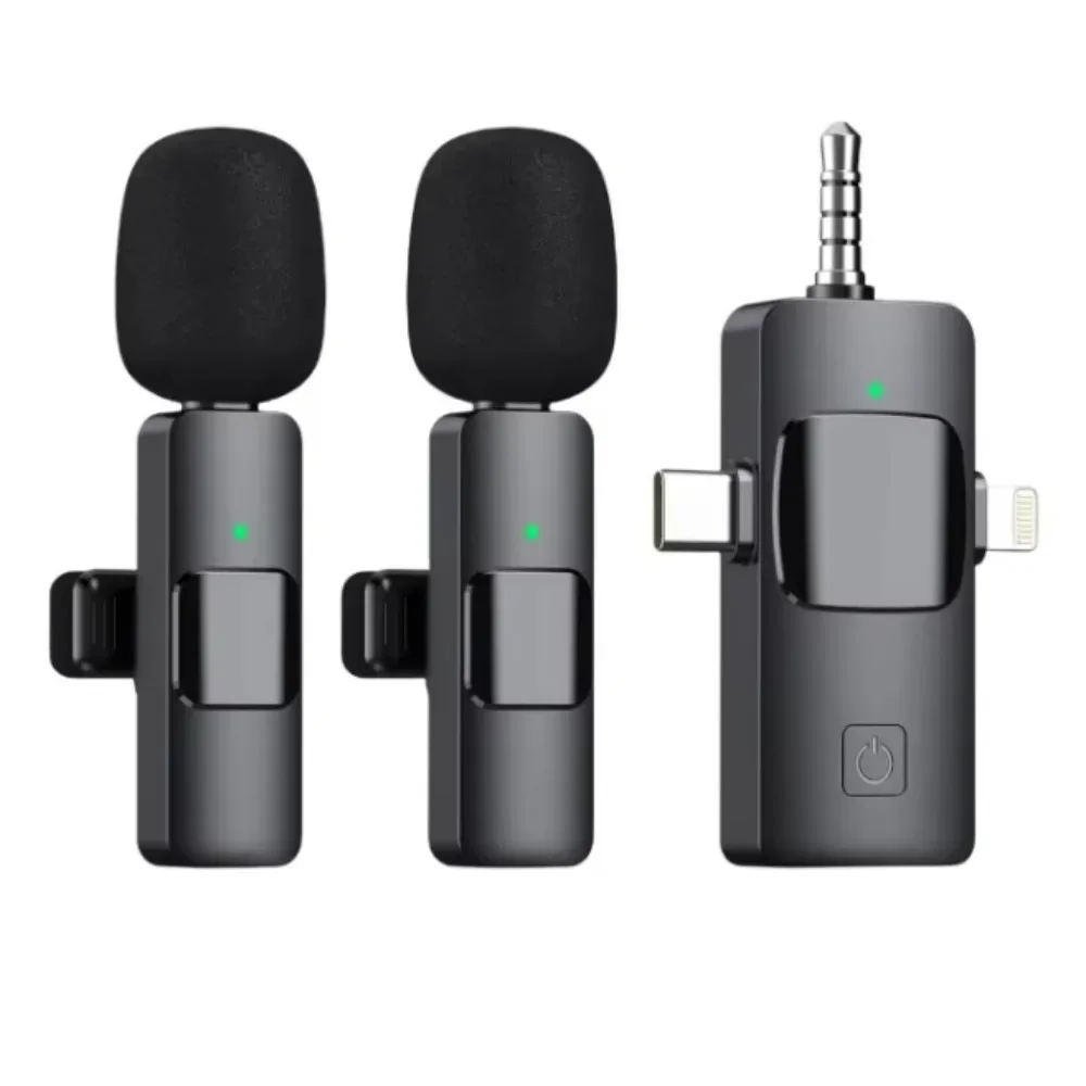 

3 in 1 portable wireless lavalier microphone for Mobile live streaming, outdoor shooting, short video recording