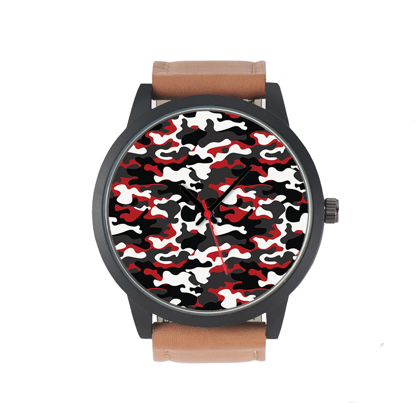 2024 New Red black white Camouflage Design Punk style Gifts For Friends Husband Men's Battery Quartz Wrist Watch