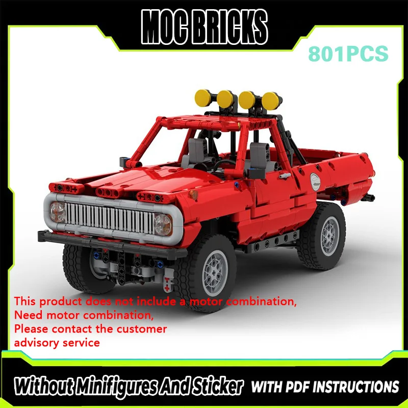 

Модель гоночного автомобиля MOC, конструктор из строительных блоков, красный внедорожник, модульная технология, подарки, праздничный набор для сборки, детские игрушки