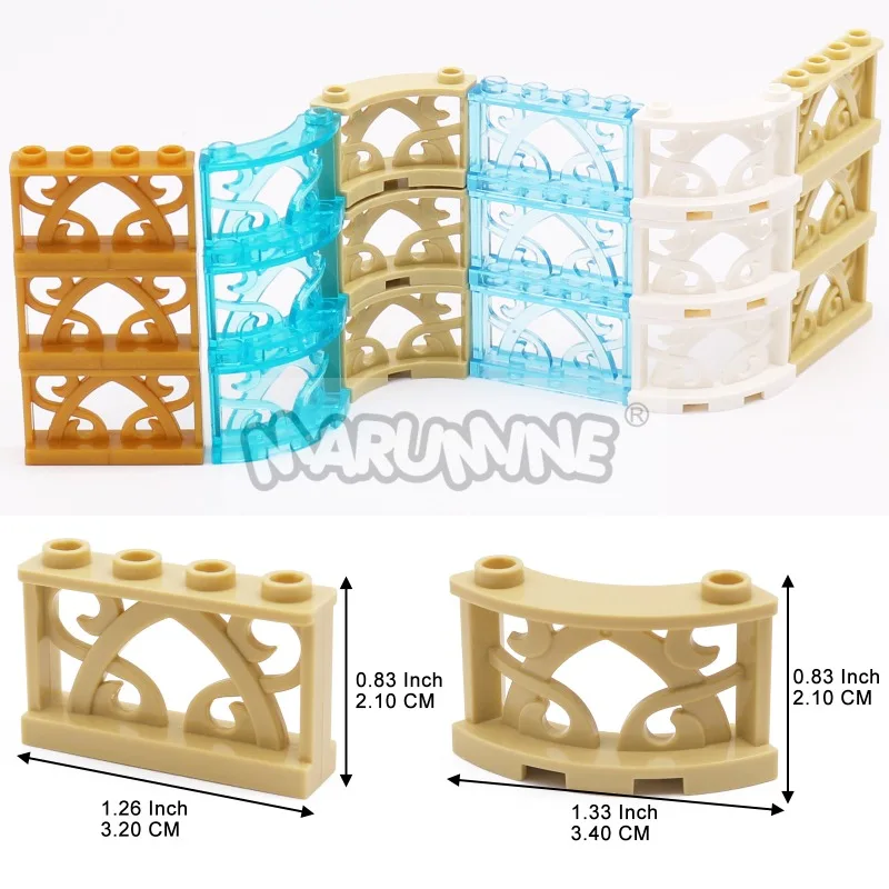 Marumine Mộc Gạch Một Phần 19121 Hàng Rào Sắt Cảnh 1X4X2 Với 4 Đinh Nhọn Mô Hình Thành Phố Nhà Phụ Kiện tự Làm Xây Dựng Người Da Đen