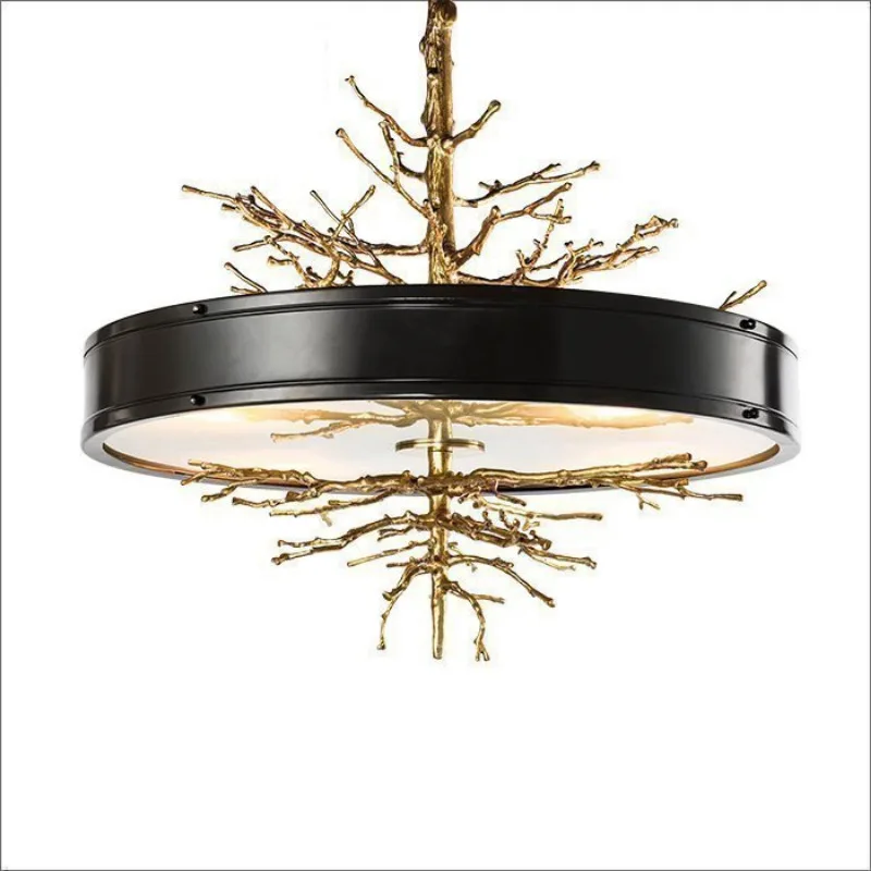 Copper branch fork hotel engineering club, model room hotel villa place dining room living room chandelier