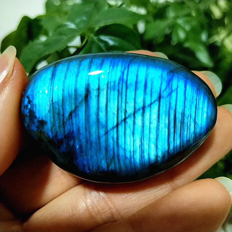 Natural Blue Yellow Labradorite Stone Palm Stones Meditation Spiritual Energy Healing Crystal Home Decoration