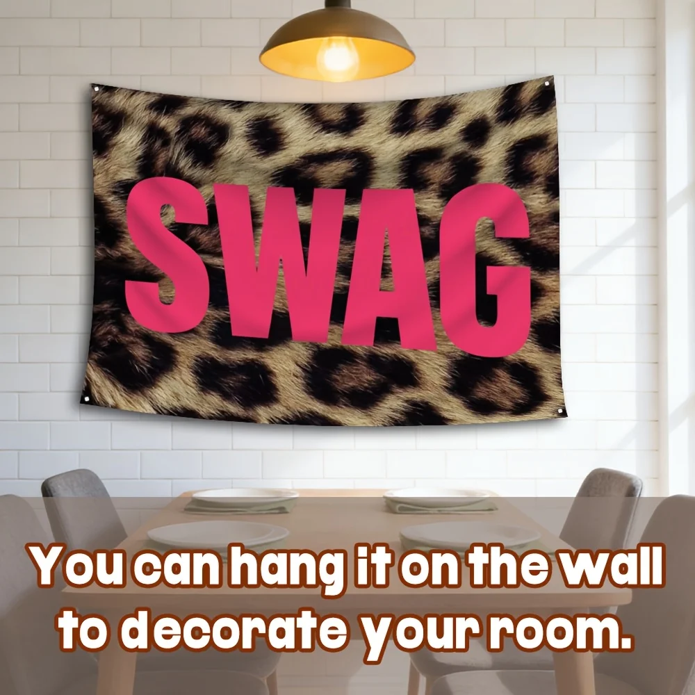 VIKAMA Leopard Print Swag Cool Tapestry Wall Hanging Home Decor for Bedroom Living Room Dorm American Retro Hip-Hop