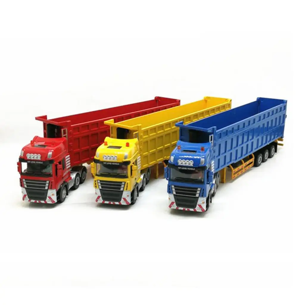 1:50 Scale Simulation Semi-Trailer Heavy Truck Model Alloy Diecast Car Playset for Kids