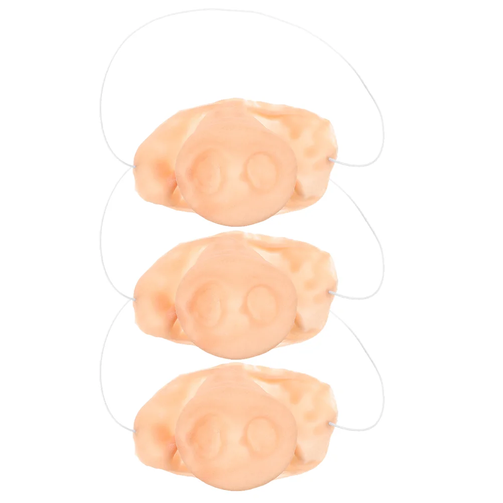 3 Pcs Pig Nose Halloween Small Fake Dollhouse Food Toy Decorations Decorate Costume Accessories Cosplay Emulsion