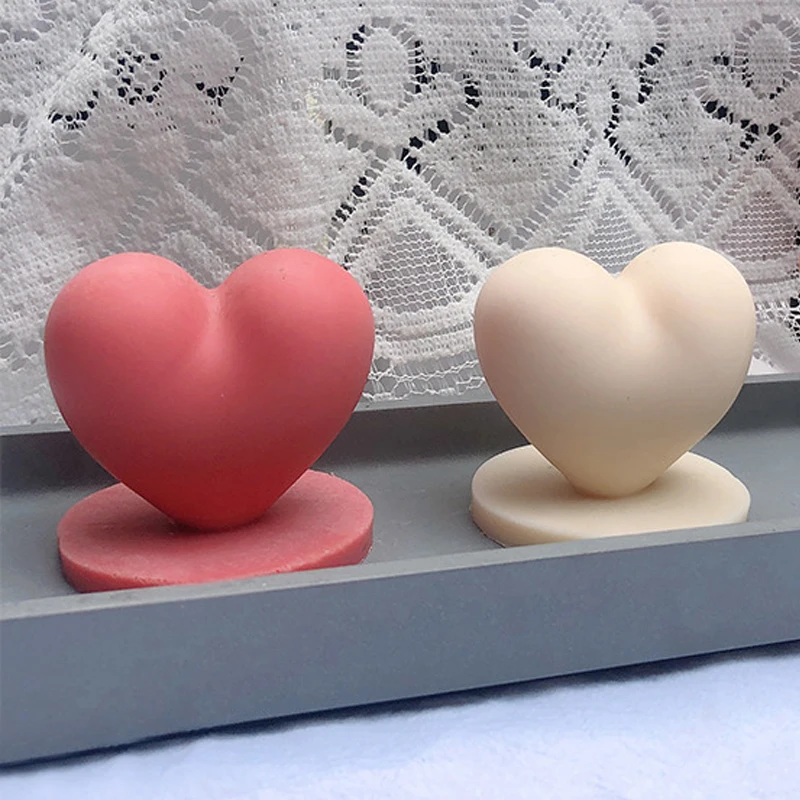 3D Love Candle Silicone Mold DIY Handmade Heart-shaped Soap Gypsum Crystal Crafts Resin Casting Mold Valentine's Day Gift Making