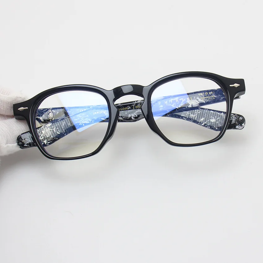 

Belight Optical Vintage Square Shape Handmade Colorful Combine Acetate Retro Eyeglasses Frame Prescription Lens ZEPHIRI