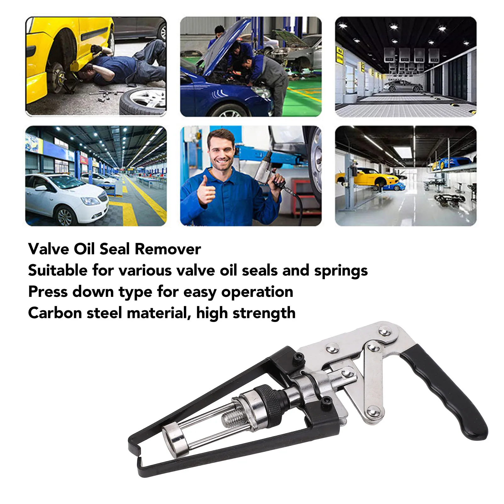 

ZK30 Valve Spring Compressor Carbon Steel Tools Press Type Hand Valve Pliers for Oil Seal Disassembly and Installation