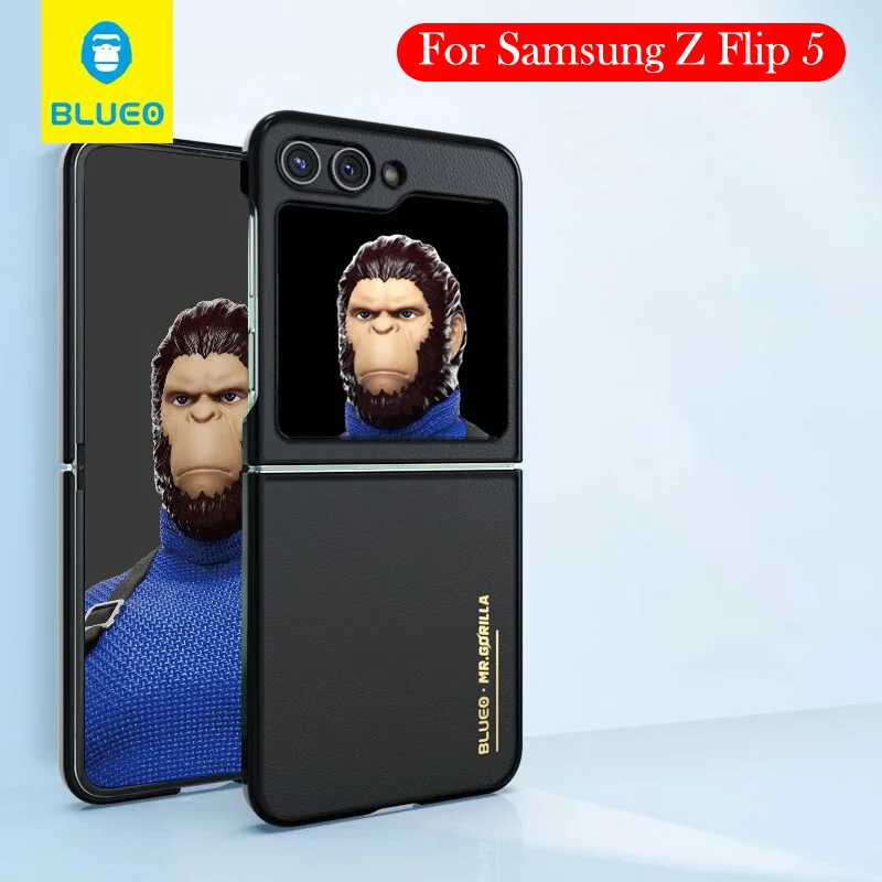 

Оригинальный чехол Blueo для Samsung Z Flip 5, роскошная кожаная задняя крышка