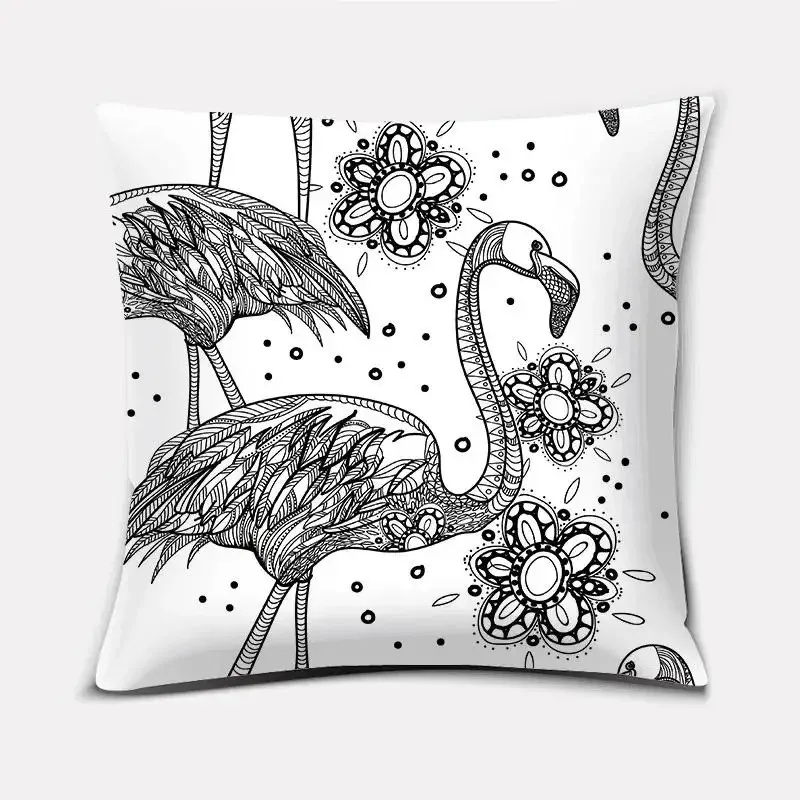 Flamboyant Prints: Funky Designs for Pillows Pattern Cushion Cover Suitable for Sofa Bedroom Car Pillow Cover