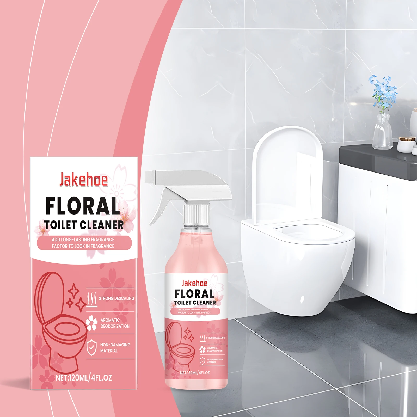 Detergente per WC aromatico: smacchiatore e deodorante profumato floreale, detergente per WC fresco