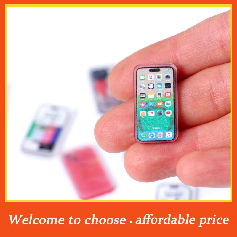 "5Pcs 1:12 Dollhouse Miniature Mobile Phone Simulation Smartphone Model Kids Pretend Play Toys Doll House Accessories