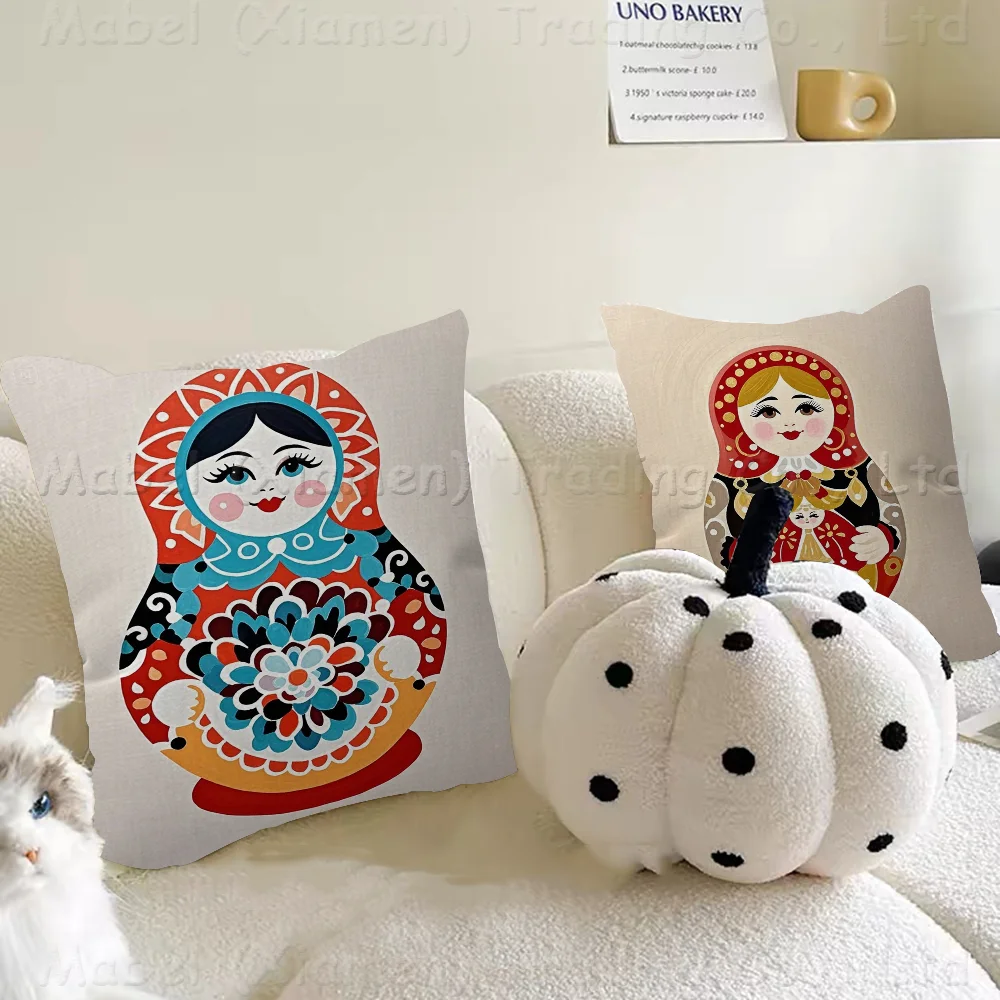 Matryoshka Dolls Cushion Cover Pillow Cover Decor Pillowcase Printed Cushion Case For Couch