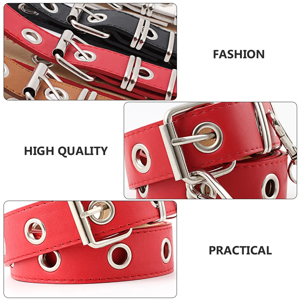 

1pc Round Holed Waist Belt For Women Fashionable Dress Accessory Metal Buckle Comfortable Premium Material Smooth Touch Leisure