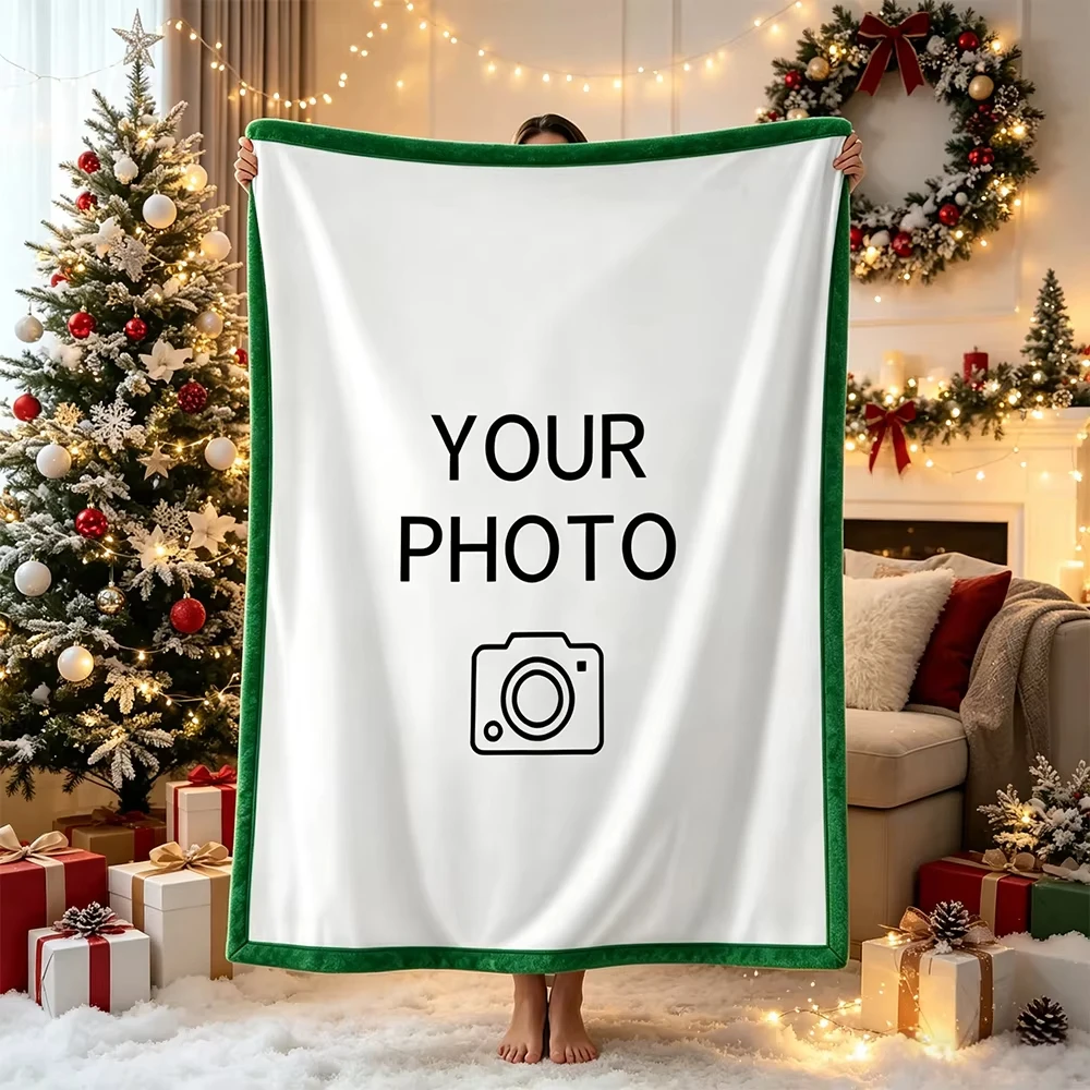 Custom Photo Flannel Throw Blanket Soft Warm For Home Bed Sofa Suitable All Seasons Perfect Gift for Boyfriend Girls Friend