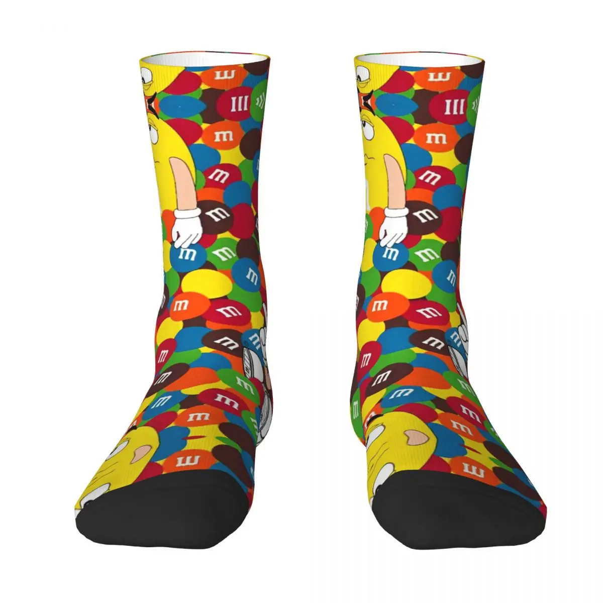 M Chocolate Cartoon Colorful Hip Hop Socks Funny Stockings Autumn Non-Slip Adults Men Socks Quality Design Outdoor Sports Socks