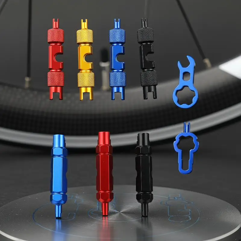 Bike Valve Core Remover Wrench 1Pcs 3-in-1 Multifunctional Spanner Tool Portable for Cyclists Road Mountain Bike Repair