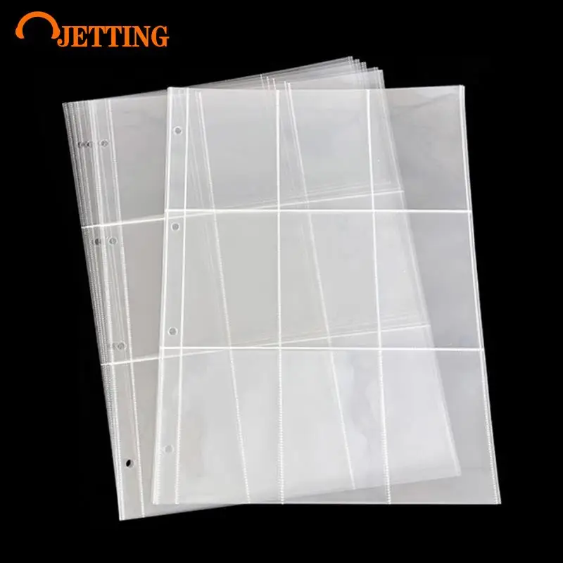 

10Pcs A4 Clear Photo Album Refill Pages File Protector 4 Hole Binder Photocards Postcard Card Notebook