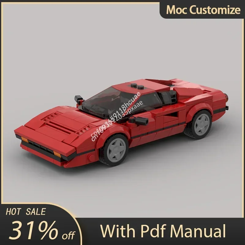 307pcs Ferraried 308 GTB City Champions SuperCar Racing Model Moc Building Blocks Assembly Bricks Toys Festival Gift