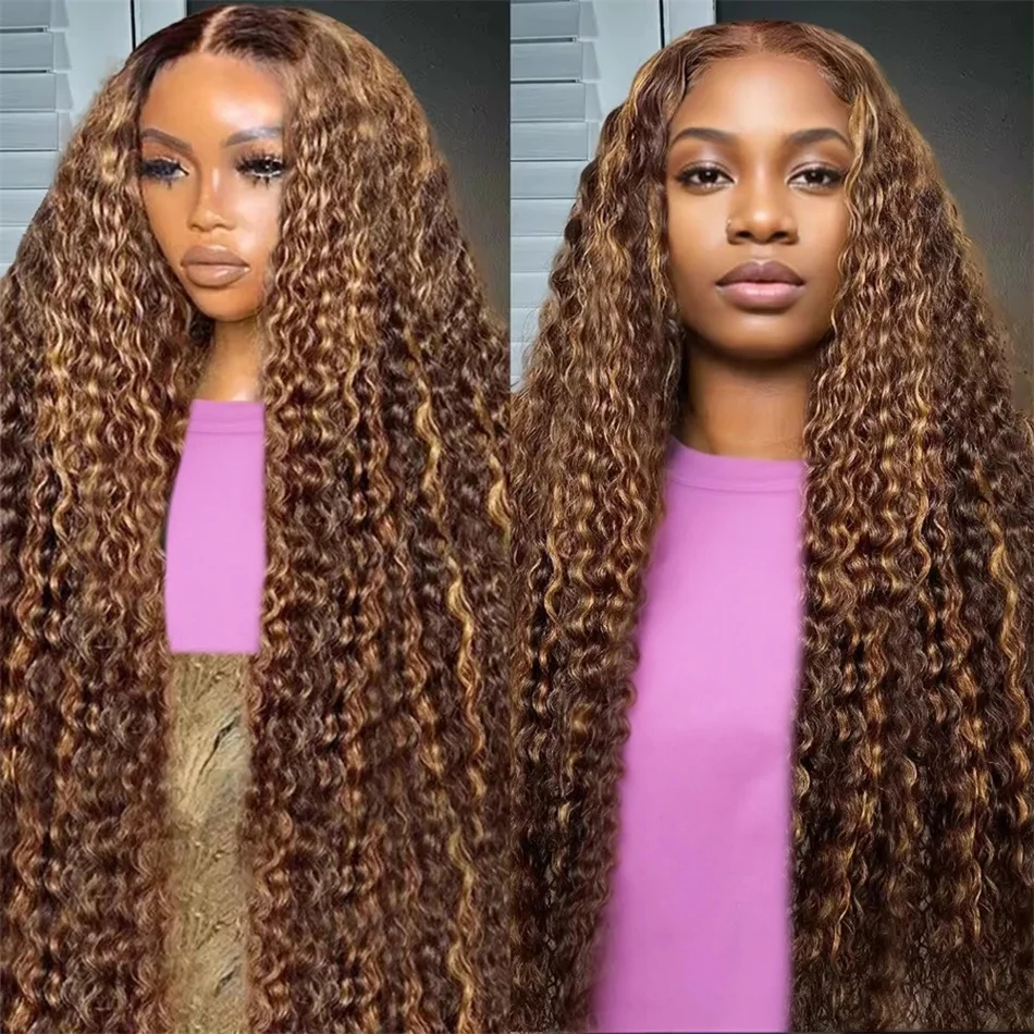 

Highlight Wig Human Hair Deep Curly Lace Front Wig 100% Human Hair Pre Plucked Brazilian 13x6 Deep Wave 30 Inch Lace Frontal Wig